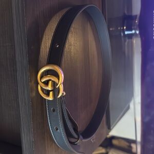 GG Marmont thin belt size Gucci 65 black with gold Gucci letters!